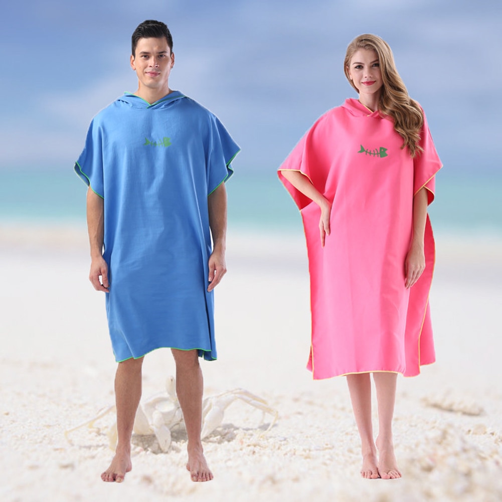 Towel Poncho Changing Robe Hooded Beach Dryrobe
