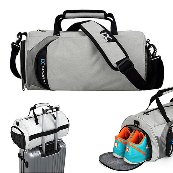 Amazon.com | Sport Gym Or Travel Bag With Side Pocket For Keys, Wallet Or  Cellphone Made in USA. (Gray) | Sports Duffels