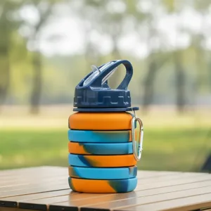 water bottle, collapsible water bottle, sports water bottle, leakproof water bottle, silicone water bottle, carabiner water bottle