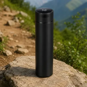 500ml Insulated Stainless Steel Sports Water Bottle Hiking Thermoflask with Temperature Display