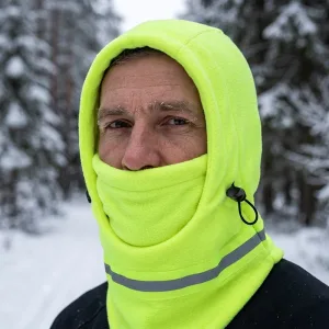 Reflective Fleece Face Mask Warm Balaclava with Drawstring