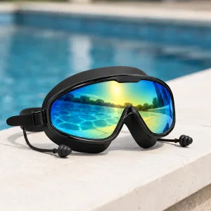 Wide Silicone Anti-Fog Polycarbonate UV Protection Swimming Goggles