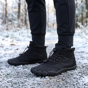 Wide Fit Insulated Lace-Up Ankle Snow Boots Winter Hiking Barefoot Shoes